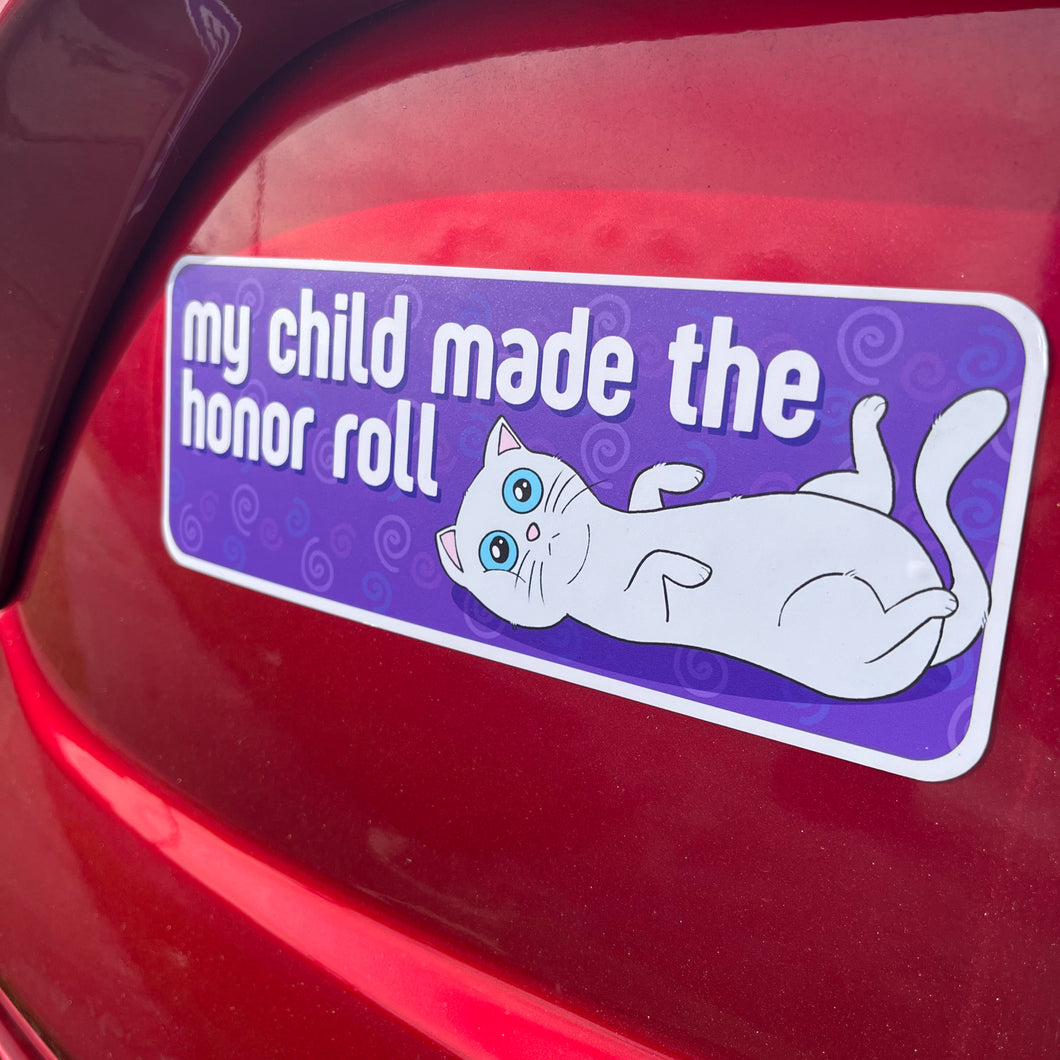 honor roll cat bumper magnet