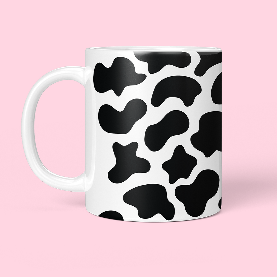 cow print mug