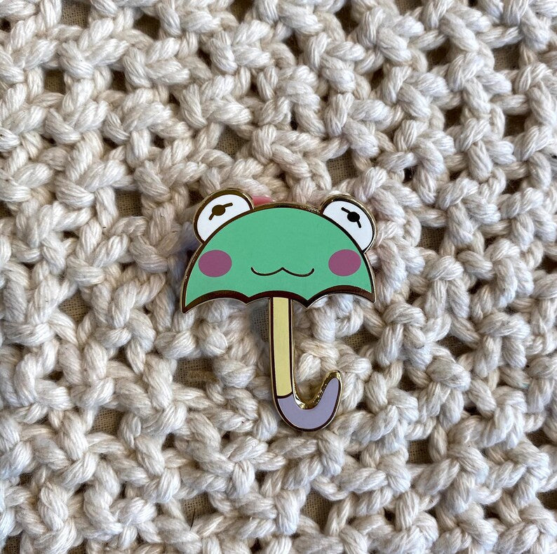 froggy days enamel pin