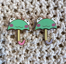 Load image into Gallery viewer, froggy days enamel pin
