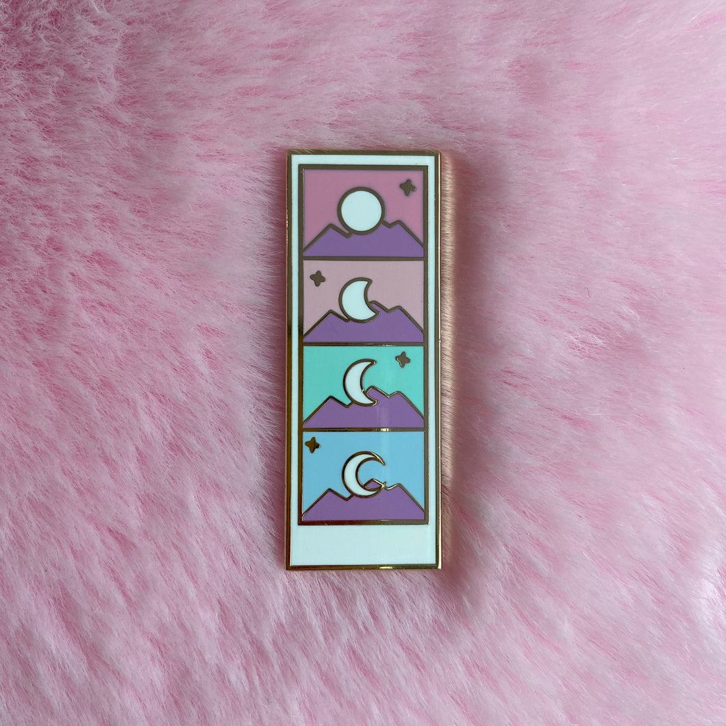 pastel moon enamel pin