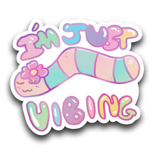 Load image into Gallery viewer, i&#39;m just vibing holo sticker
